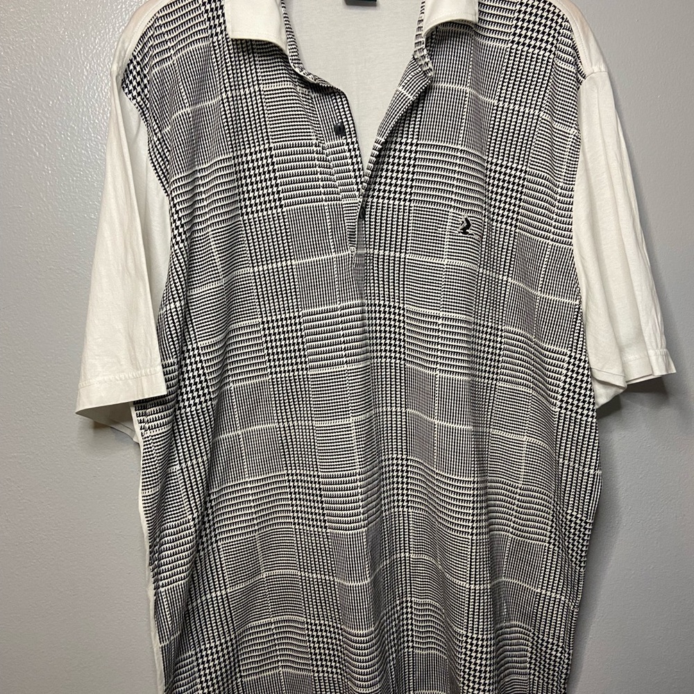 Fairway & Greene‎ Black and White Plaid Polo